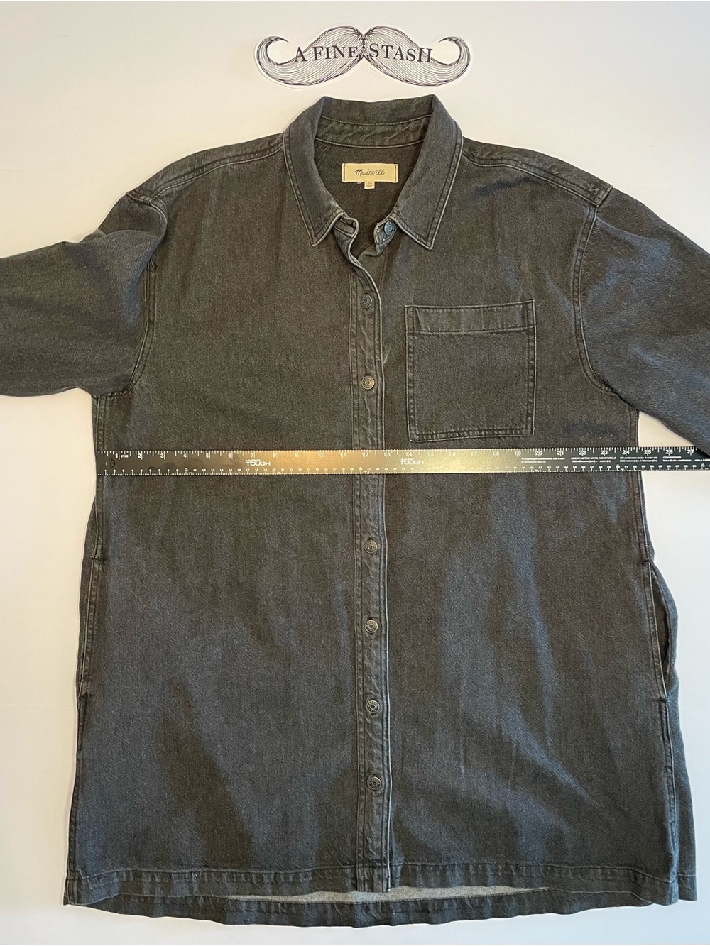 Madewell Black Oversized Denim Shirt Dress